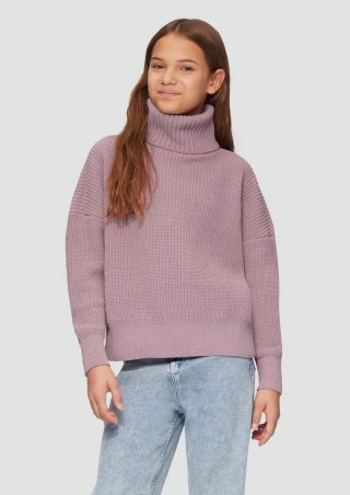 s.Oliver Strickpullover mit Rollkragen im Relaxed Fit - lavendel