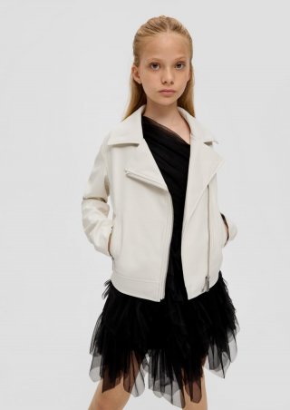 s.Oliver Bikerjacke mit Reißverschlusstaschen - wollweiß