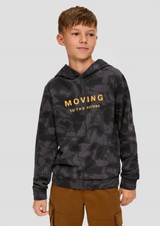 s.Oliver Kapuzenshirt mit Stickerei - dunkelgrau