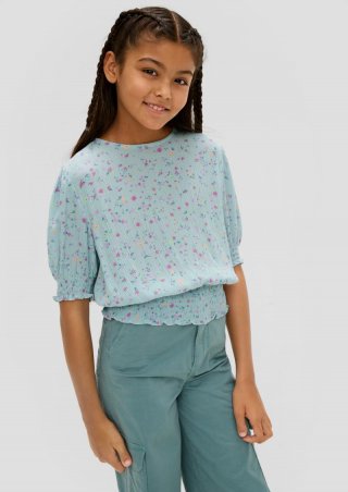 s.Oliver Bluse mit Smok-Detail - helles türkis