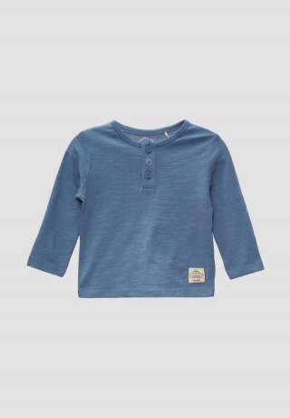 s.Oliver Longsleeve mit Henley-Ausschnitt - blau