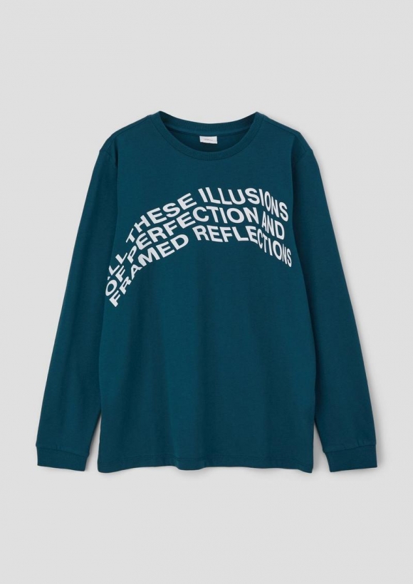 s.Oliver Longsleeve mit Frontprint - dunkles türkis
