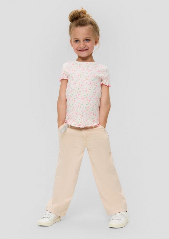 s.Oliver Elastische Hose aus Twill - helles sand