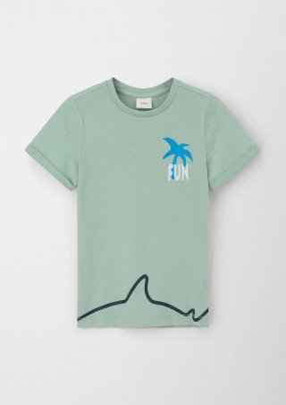 s.Oliver T-Shirt mit Artwork - ozeangrün
