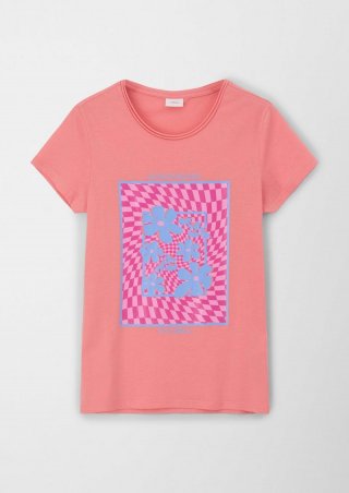 s.Oliver T-Shirt mit Frontprint - koralle