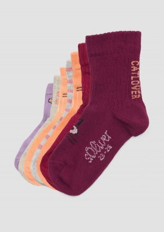 s.Oliver Socken im 7er-Pack mit verschiedenen Motiven - lavendel