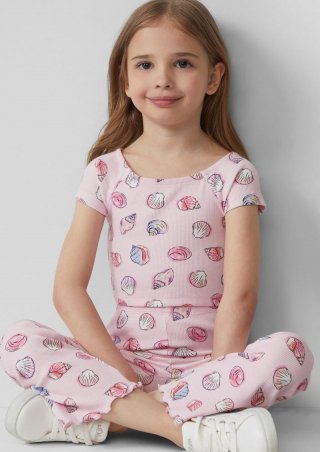 s.Oliver Verkürztes T-Shirt aus Rippware mit Off-Shoulder-Ausschnitt - zartrosa