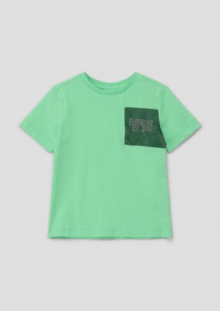 s.Oliver T-Shirt mit Mesh-Applikation - hellgrün