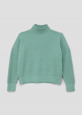 s.Oliver Strickpullover aus Chenille-Garn - salbeigrün