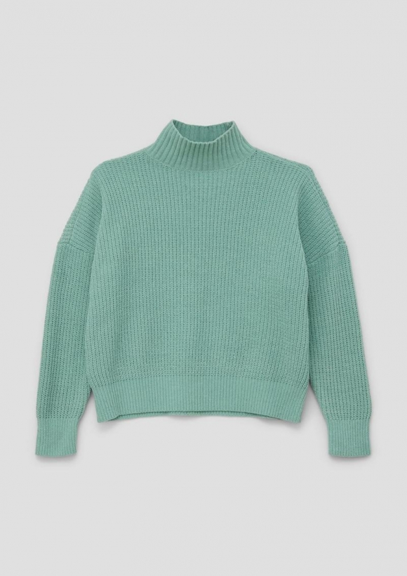 s.Oliver Strickpullover aus Chenille-Garn - salbeigrün