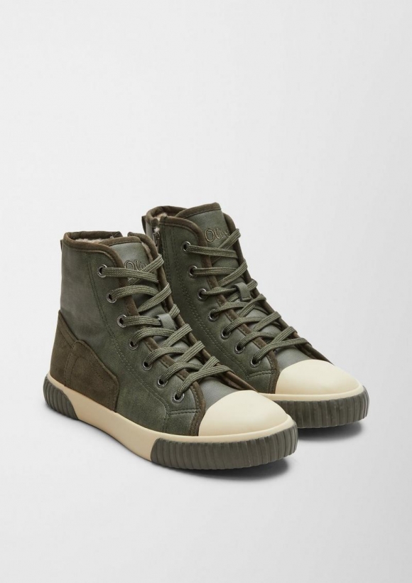 s.Oliver Sneaker mit Plüsch-Futter - olivgrün