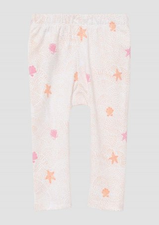 s.Oliver Leggings aus Baumwollmix mit All-over-Print - weiß