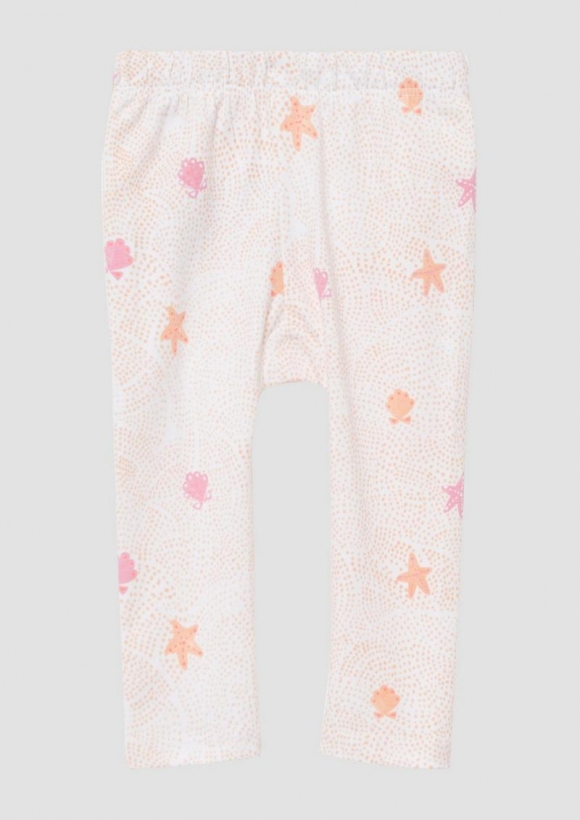 s.Oliver Leggings aus Baumwollmix mit All-over-Print - weiß