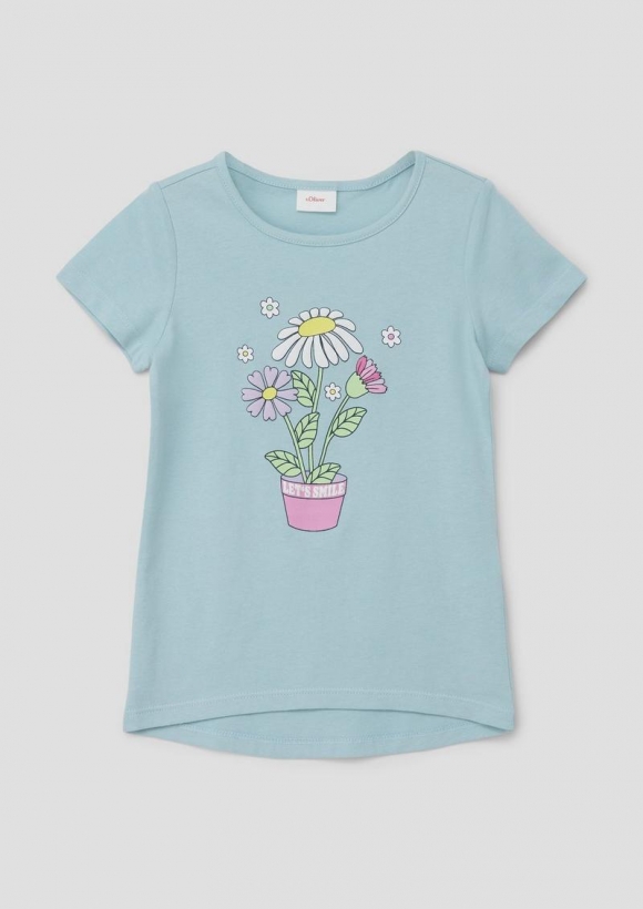 s.Oliver T-Shirt mit Frontprint - helles türkis