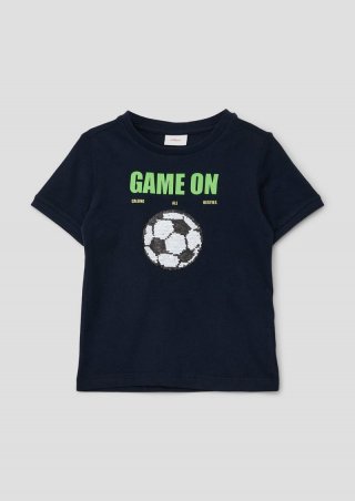 s.Oliver T-Shirt mit Wendepailletten - navy