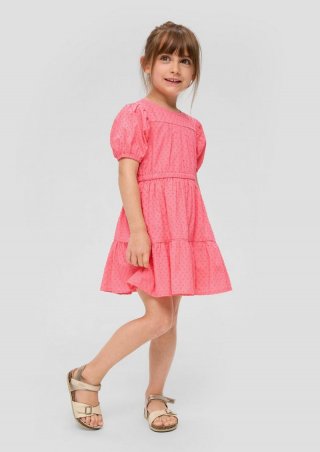 s.Oliver Kleid mit Raffungen und Cut-out - rosa