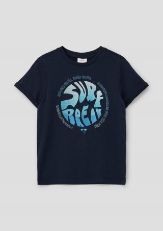 s.Oliver T-Shirt mit Frontprint - navy
