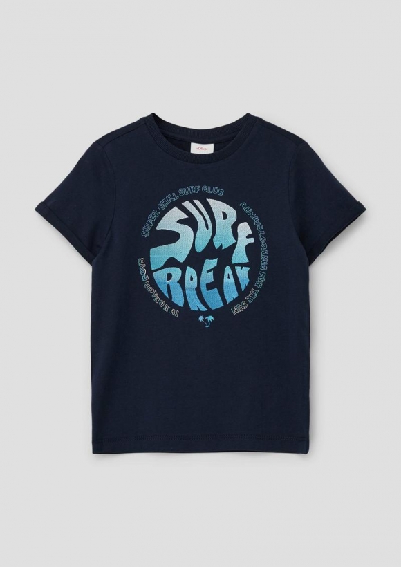 s.Oliver T-Shirt mit Frontprint - navy