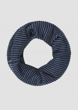 s.Oliver Loop-Schal mit Rippstruktur - navy
