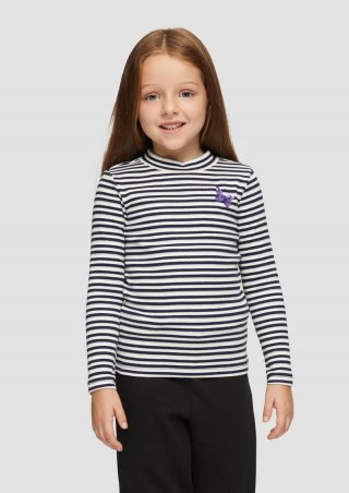 s.Oliver Langarmshirt mit Glitzer-Effekt und Pailletten - navy
