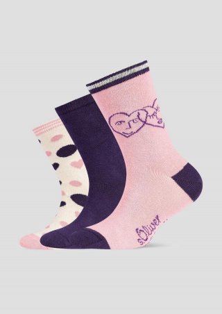 s.Oliver 3er-Pack Socken - rosa