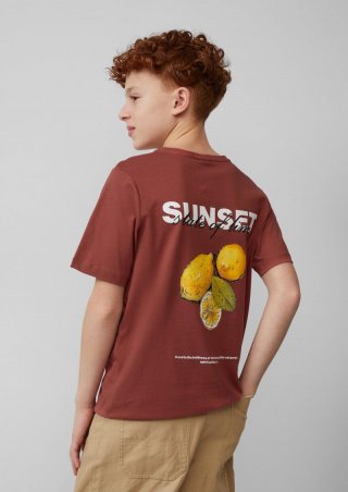 s.Oliver T-Shirt mit Front- und Rückenprint - rubinrot