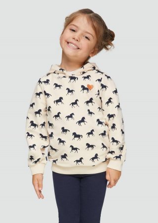 s.Oliver Kapuzen-Sweatshirt mit All-over-Print - helles sand