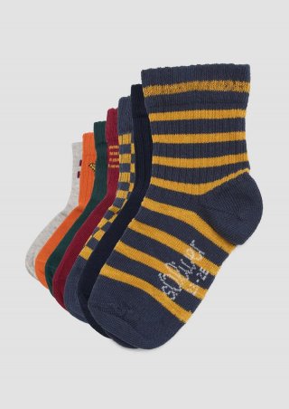 s.Oliver Socken im 7er-Pack mit verschiedenen Motiven - tiefblau