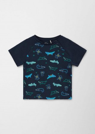 s.Oliver T-Shirt mit Allover-Print - navy