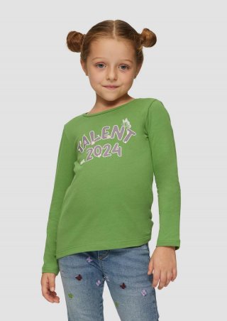 s.Oliver Langarmshirt mit Frontprint - bambusgrün