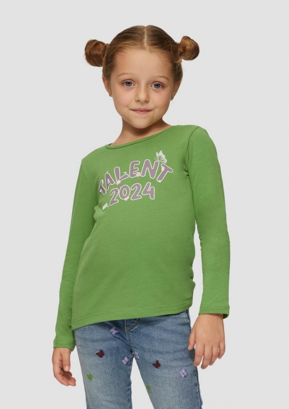 s.Oliver Langarmshirt mit Frontprint - bambusgrün
