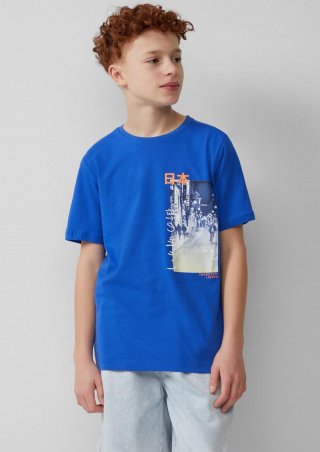 s.Oliver T-Shirt aus Jersey mit Frontprint - royalblau