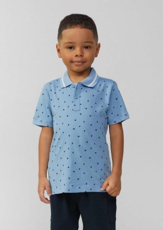 s.Oliver Poloshirt mit All-over-Print - himmelblau