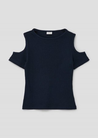 s.Oliver T-Shirt mit Cut-outs - navy