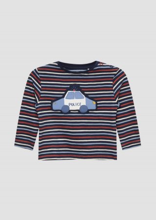 s.Oliver Langarmshirt mit wattierter Applikation - navy
