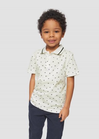 s.Oliver Poloshirt mit All-over-Print - weiß