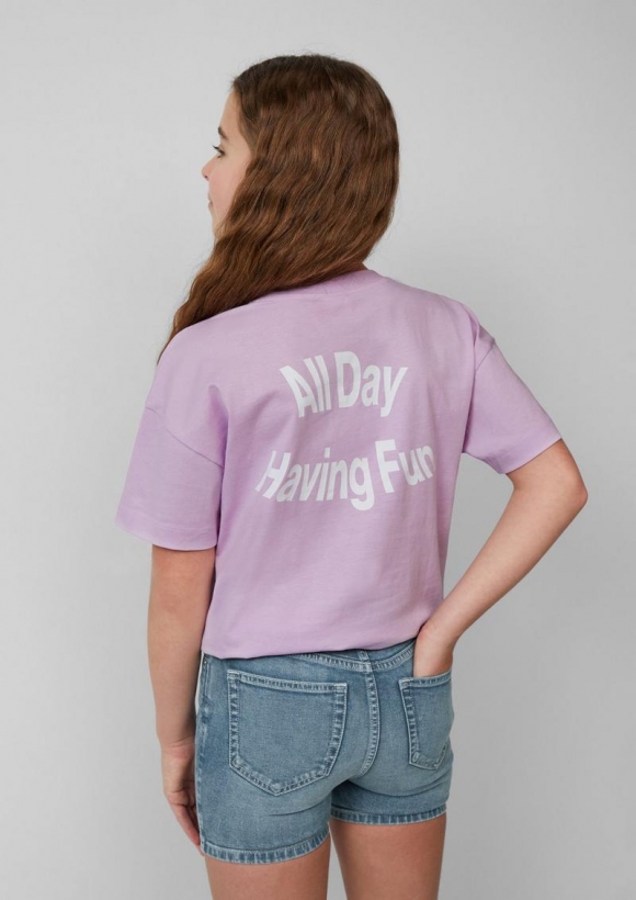 s.Oliver Boxy-T-Shirt mit Rückenprint - pfirsich