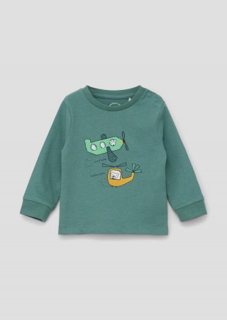 s.Oliver Longsleeve mit Frontprint - minze