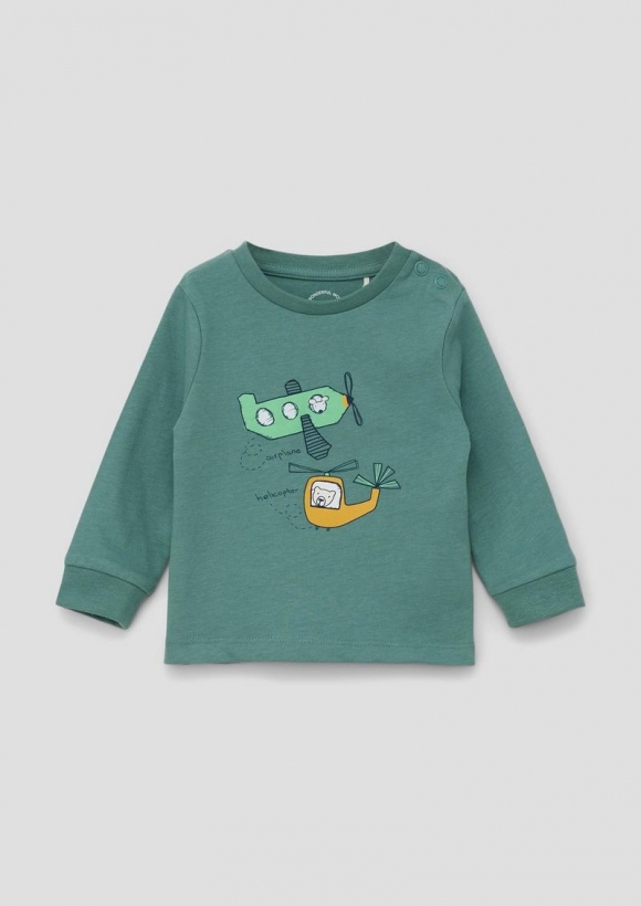 s.Oliver Longsleeve mit Frontprint - minze