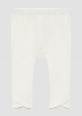 s.Oliver Leggings mit Gummibund und Detail am Saum - ecru