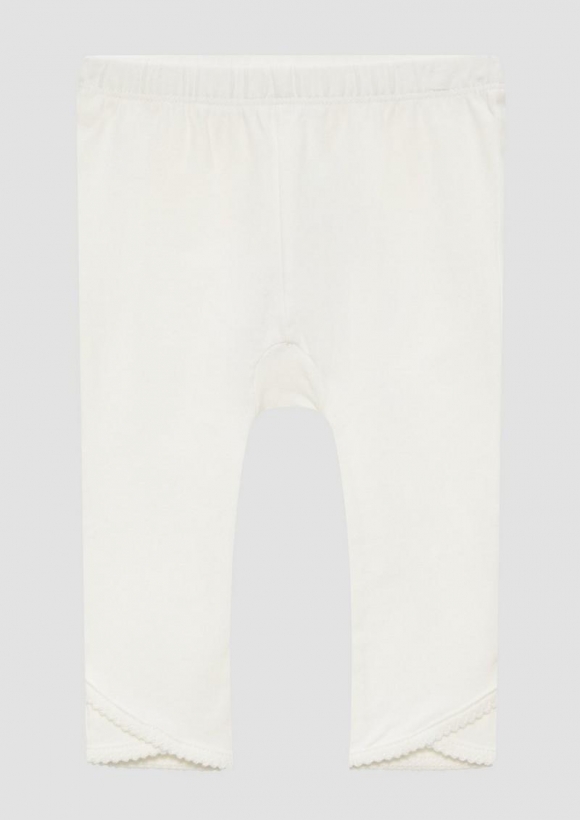 s.Oliver Leggings mit Gummibund und Detail am Saum - ecru