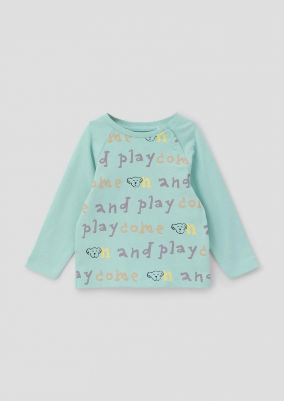 s.Oliver Longsleeve mit Grafikprint - pastelltürkis
