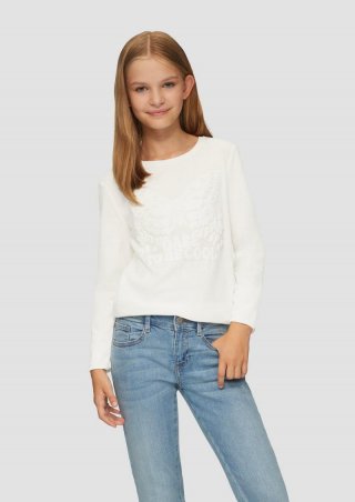s.Oliver Langarmshirt mit Foam-Print - ecru