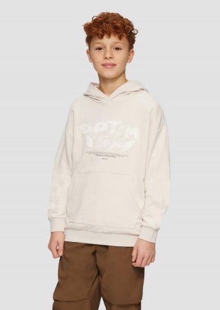 s.Oliver Oversized Hoodie mit Frontprint - wollweiß