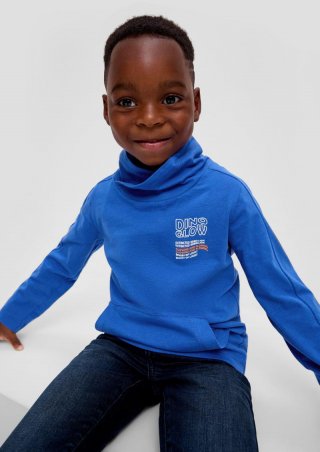 s.Oliver Longsleeve mit Schalkragen - royalblau