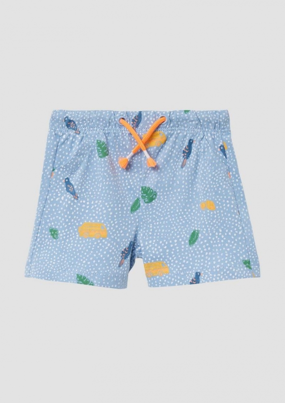s.Oliver Shorts aus Baumwolle mit All-over-Print - himmelblau