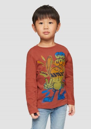 s.Oliver Longsleeve mit Frontprint - rubinrot