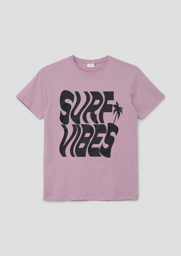 s.Oliver T-Shirt mit Frontprint - flieder