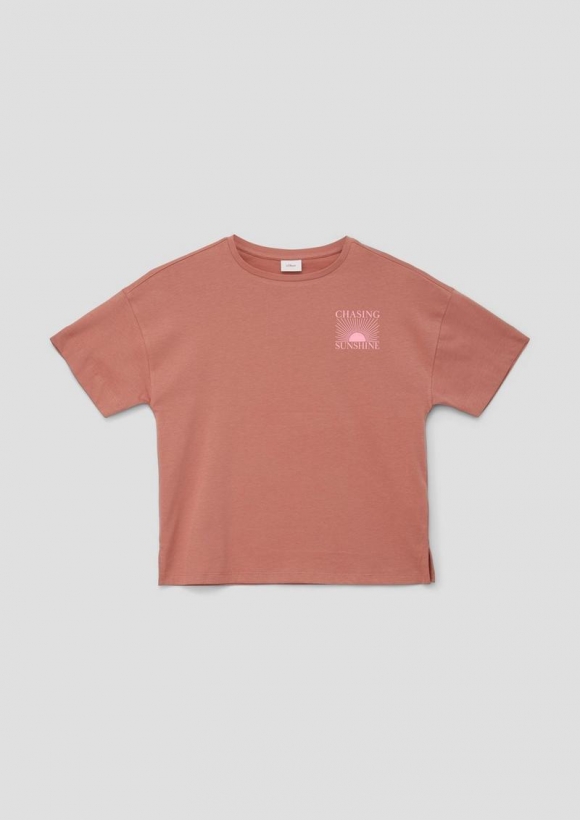 s.Oliver T-Shirt mit Front- und Rückenprint - rubinrot