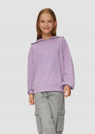 s.Oliver Oversized-Sweatshirt mit Kapuze und gummiertem Frontprint - lavendel